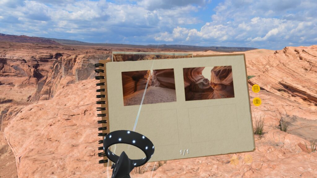 Image of a spiral-bound notebook with two photos
