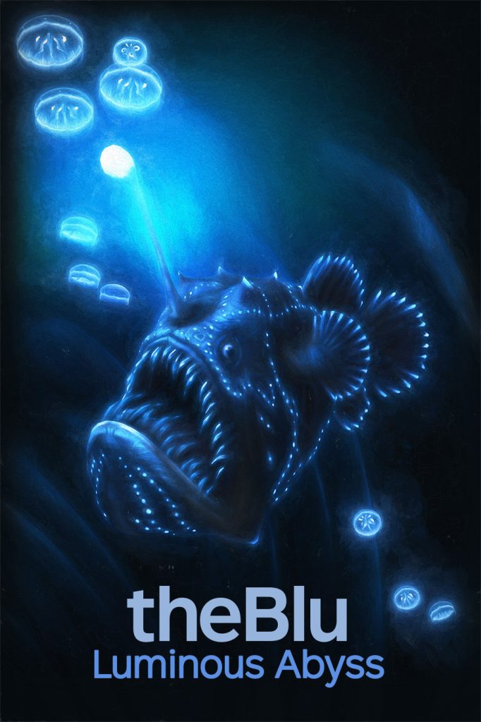 An image of a angler fish with text that reads:
theBlu
Luminous Abyss
