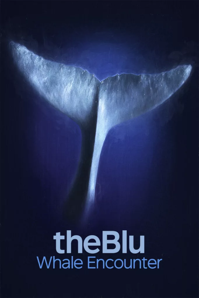 An image of a whale's tail with text that reads:
theBlu
Whale Encounter