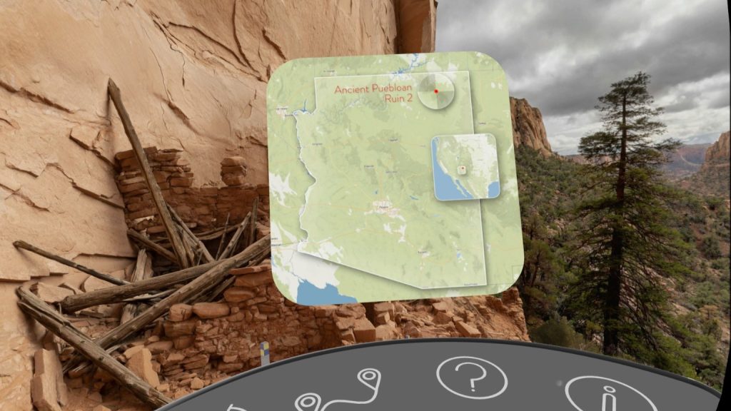 In-experience dashboard with map in Blueplanet VR